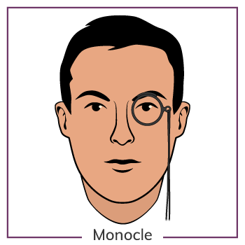 Oval Face Wearing A Monocle