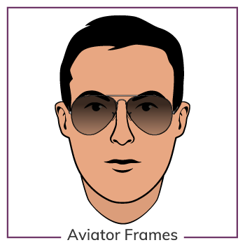 Oval Face Wearing Aviator Glasses Frames