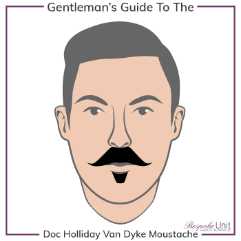 رسم بياني لنوع شارب عائلة Doc Holliday Van Dyke